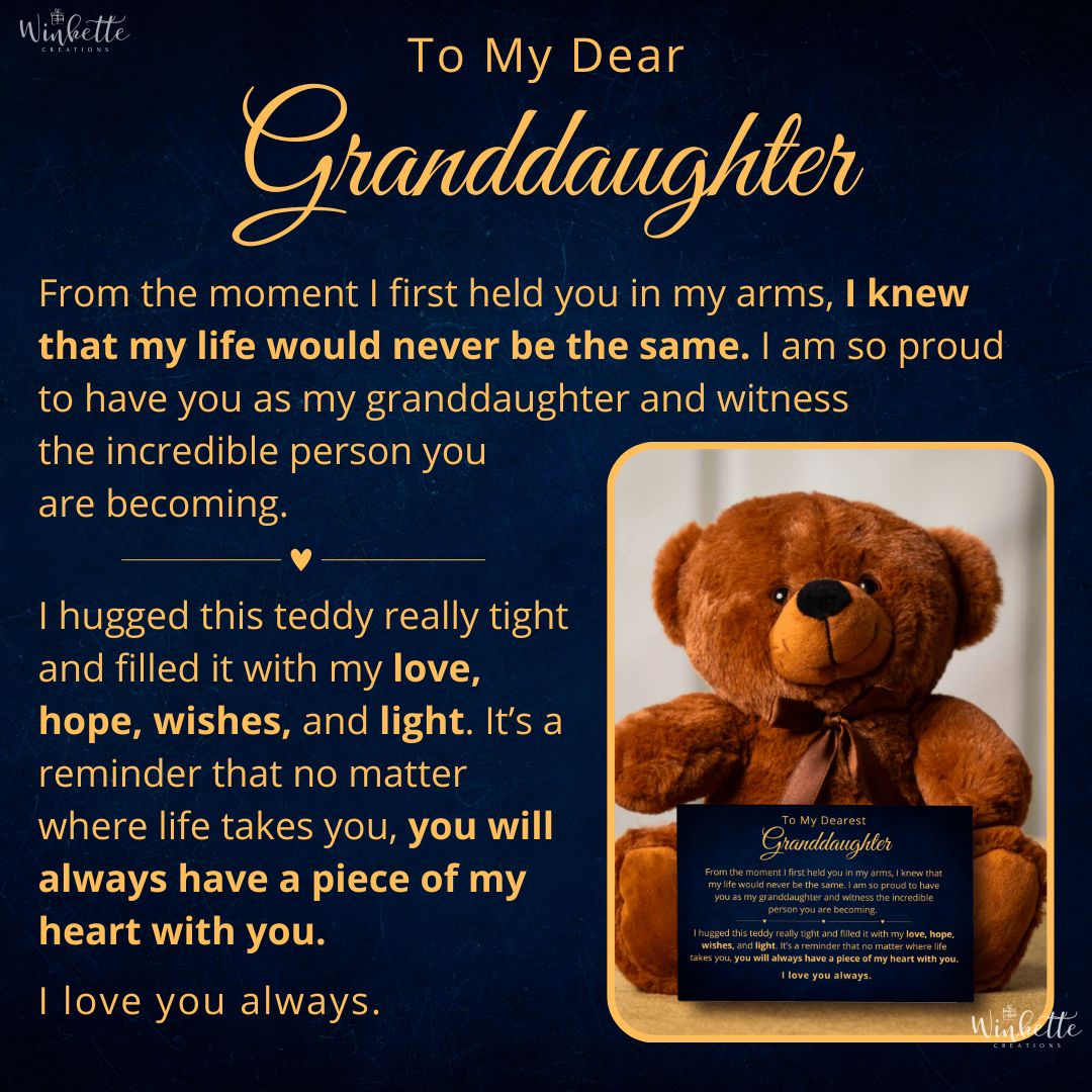 Granddaughter, Piece Of My Heart - Teddy Bear with Canvas (GD94)