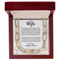 Thumbnail for Gold paperclip chain necklace with cubic zirconia – romantic anniversary gift for wife