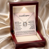Thumbnail for Necklace in a wooden box with a message card for granddaughter on a satin background