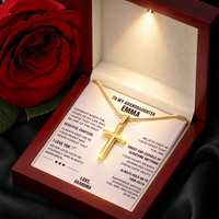 Thumbnail for Granddaughter, Hold On to Your Faith - Gold Cross Necklace - Personalized (GD125-P)
