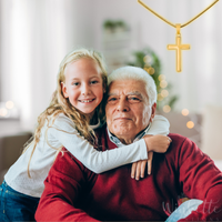 Thumbnail for Granddaughter, Hold On to Your Faith - Gold Cross Necklace - Personalized (GD125-P)
