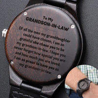 Thumbnail for To My Grandson-In-Law - Engraved Wooden Watch
