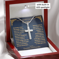 Thumbnail for Grandson, Never Give Up - Cross Necklace (GS75-P)