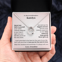 Thumbnail for To My Granddaughter. Never Lose Faith. Lucky Horseshoe Necklace. Personalized (GD123-P)