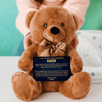 Thumbnail for Great-Grandson, Never Forget - Teddy Bear with Personalized Canvas Message Card (GGS07-P)