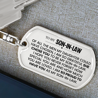 Thumbnail for To My Son-In-Law - Luxury Dog Tag Keychain