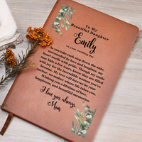 Thumbnail for Personalized engraved leather wedding journal for daughter from mom - Winkette Creations