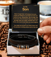 Thumbnail for Son, You Make Me Proud - Leather Bracelet (S47)