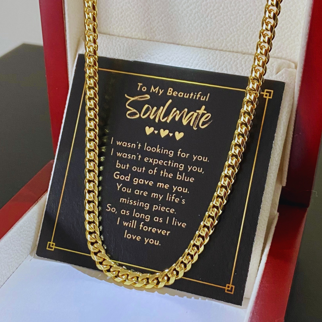 To My Soulmate, God Gave Me You - Curb Link Chain Necklace