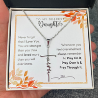 Thumbnail for To My Daughter, Whenever You Feel Overwhelmed - Faith Cross Necklace