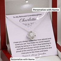 Thumbnail for Granddaughter, I'm So Proud Of You - Love Knot Necklace w/ Personalized Message Card