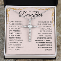 Thumbnail for Daughter, Never Give Up - CZ Cross Necklace