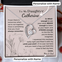 Thumbnail for Daughter, Be Bold Enough - Heart Necklace w/ Personalized Message Card