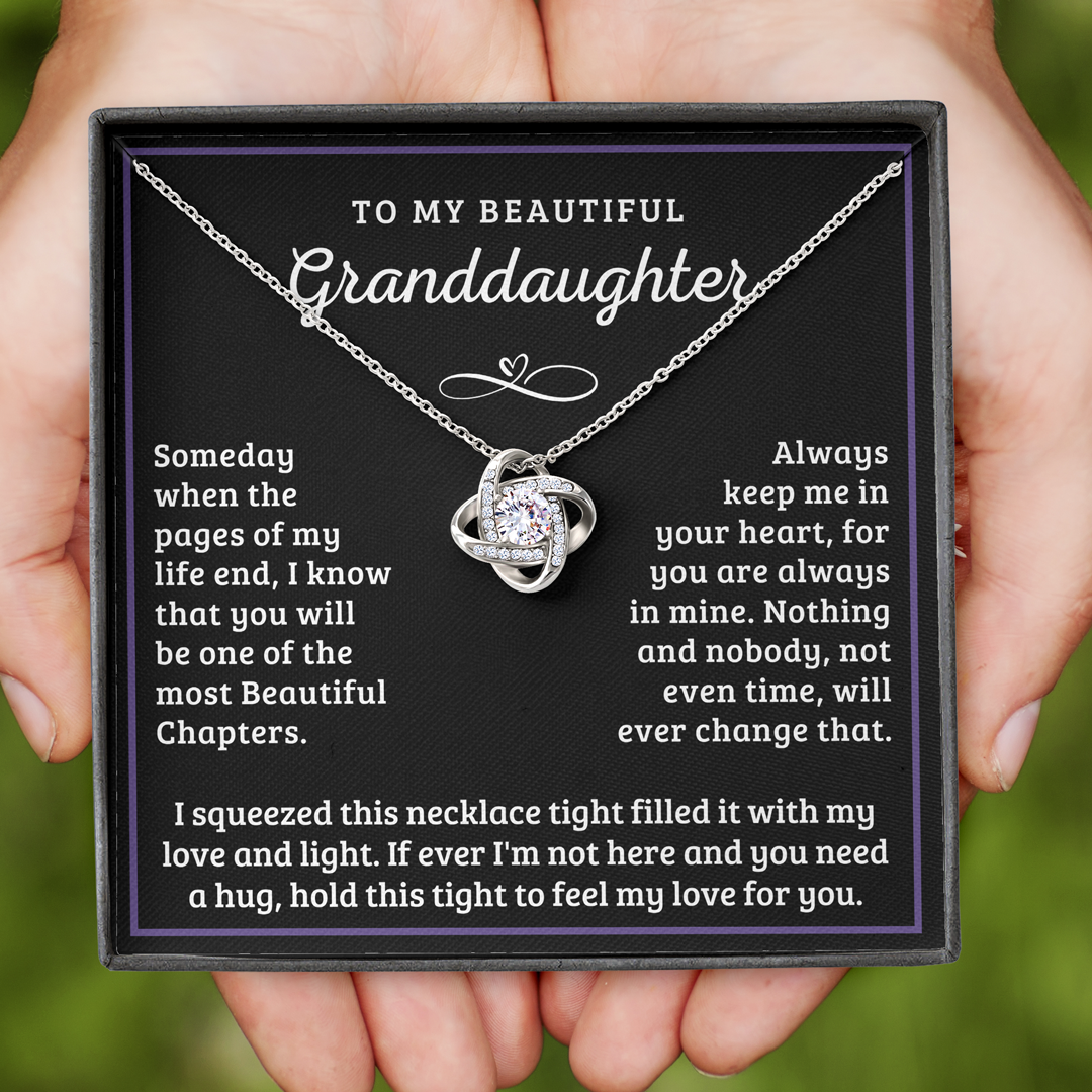 To My Granddaughter, My Love And Light - Love Knot Necklace