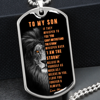 Thumbnail for To My Son, I Believe In You, Love Mom - Luxury Dog Tag Necklace