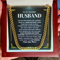 Thumbnail for To My Husband, We Go Together Hand In Hand - Gold Cuban Chain