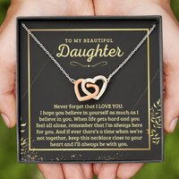 Thumbnail for To My Daughter, I'm Always Here For You - Interlocking Heart Necklace
