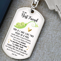 Thumbnail for To My Best Friend, Like Two Peas In A Pod - Personalized Graphic Dog Tag Keychain