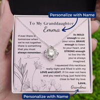 Thumbnail for Granddaughter, Be Brave Enough - Love Knot Necklace w/ Personalized Message Card