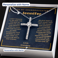 Thumbnail for Granddaughter, Faith - CZ Cross Necklace w/ Personalized Card
