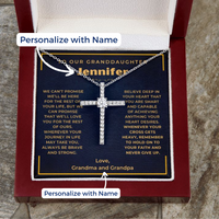 Thumbnail for Granddaughter, Faith - CZ Cross Necklace w/ Personalized Card