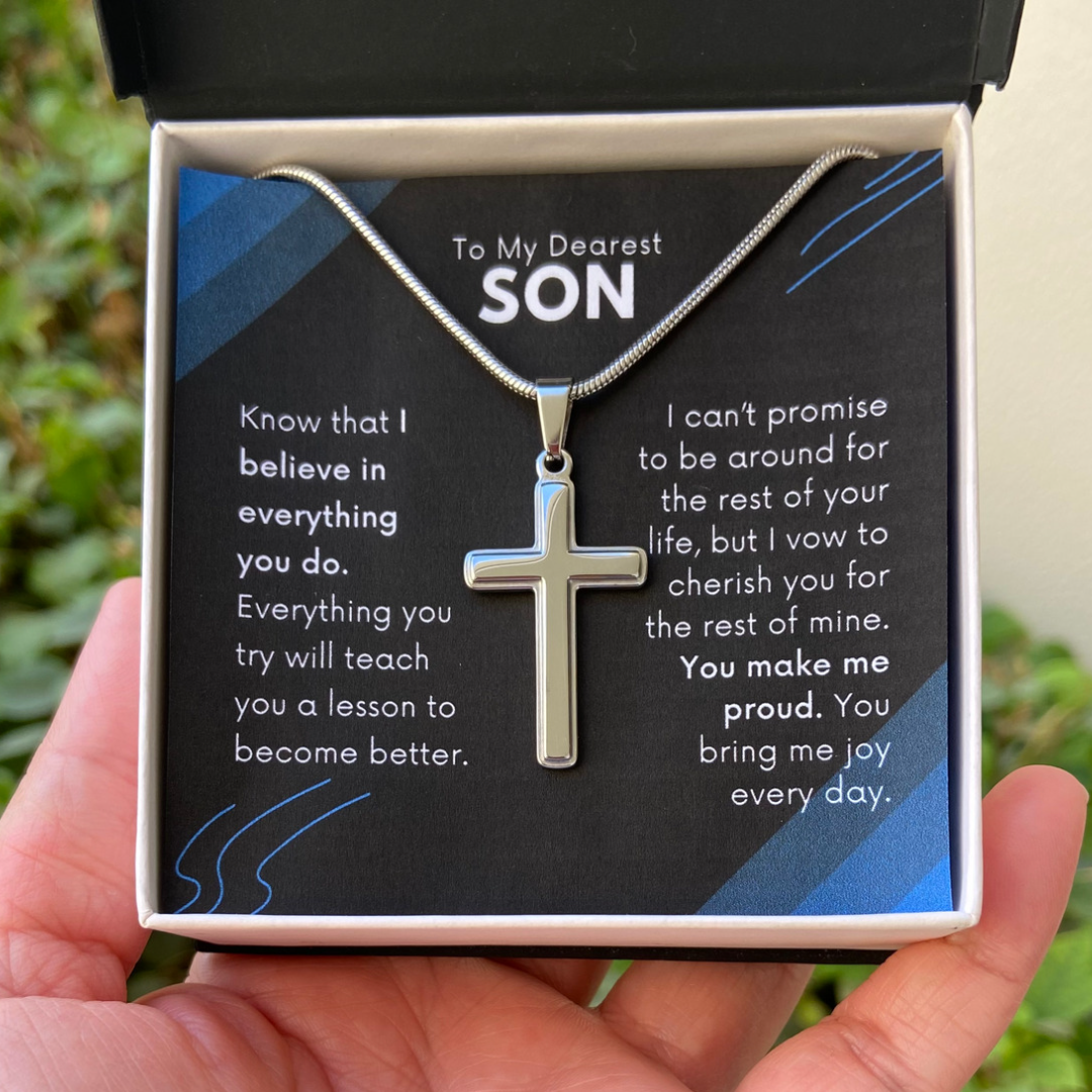 To My Son, You Make Me Proud - Cross Necklace