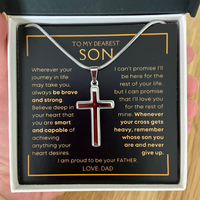 Thumbnail for Son, Be Brave And Strong, From Dad - Cross Necklace