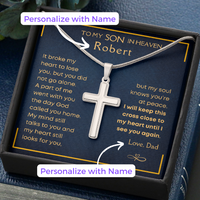 Thumbnail for Son In Heaven, Until I See You Again - Cross Necklace - Personalized Message Card