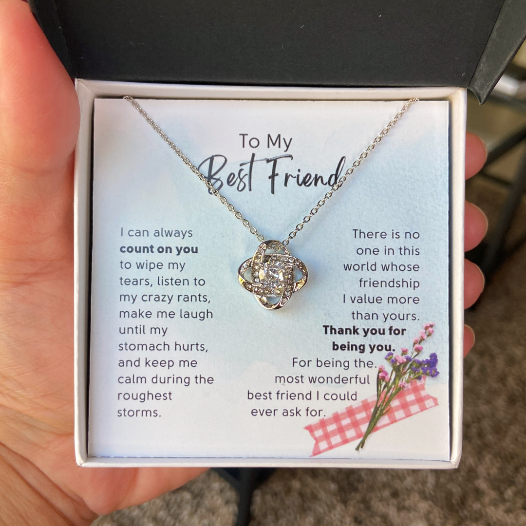 To My Best Friend, I Value You - Love Knot Necklace