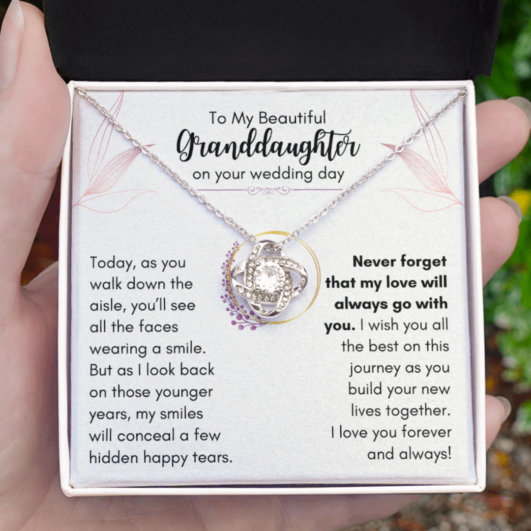 To My Granddaughter On Your Wedding Day - Love Knot Necklace