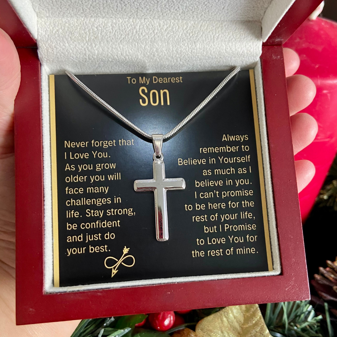 To My Son, Just Do Your Best - Artisan Cross Necklace