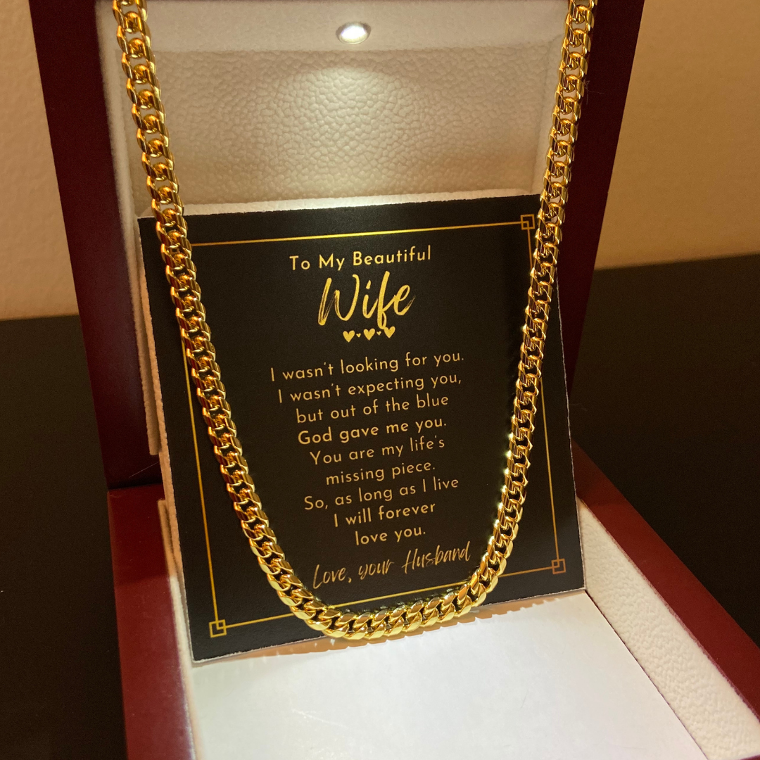 To My Wife, God Gave Me You - Curb Link 18" Chain Necklace