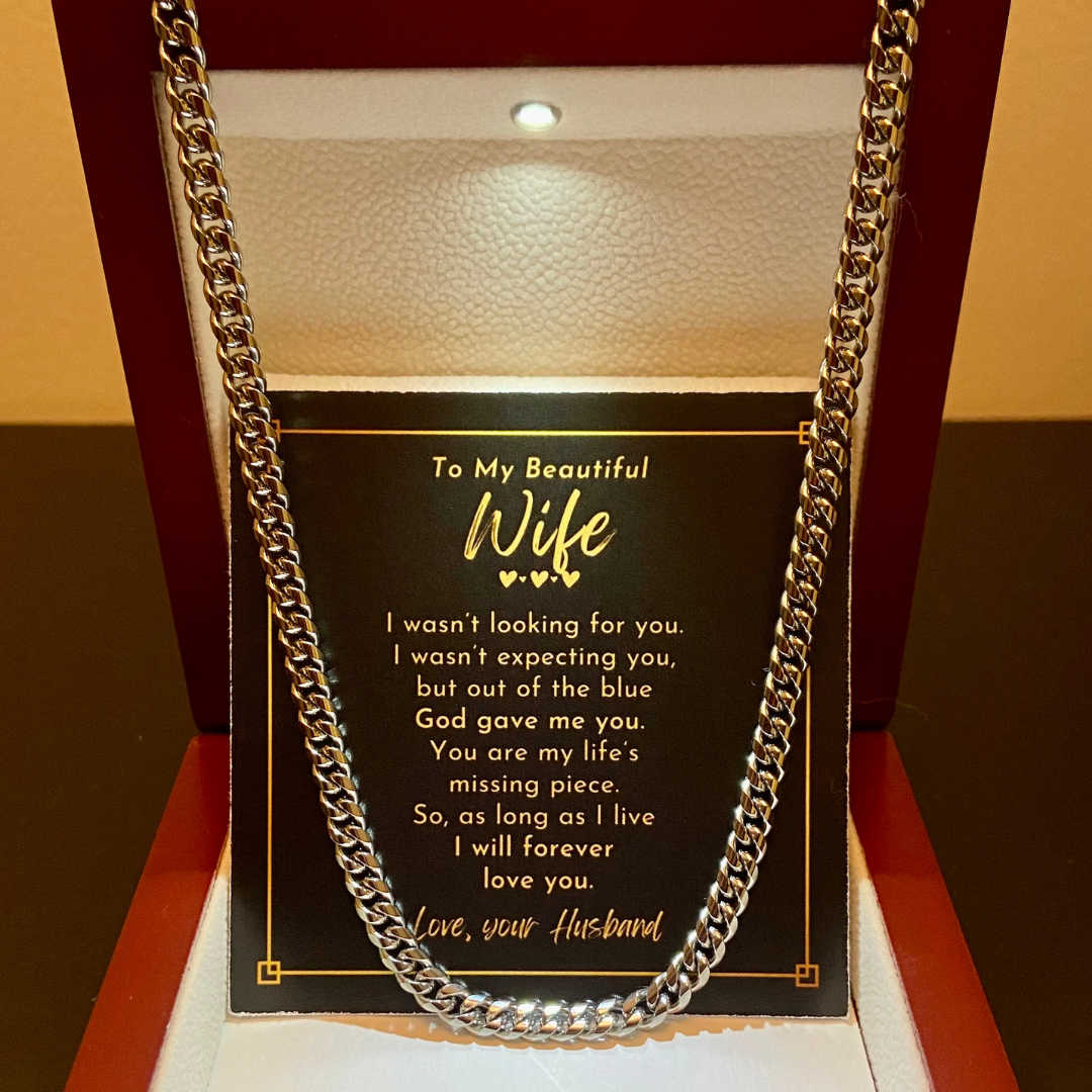 To My Wife, God Gave Me You - Curb Link 18" Chain Necklace