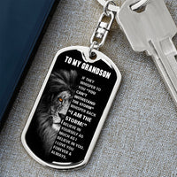 Thumbnail for To My Grandson, You Are The Storm - Dog Tag Keychain
