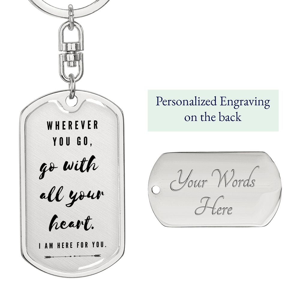 Send Off To College Dog Tag Keychain