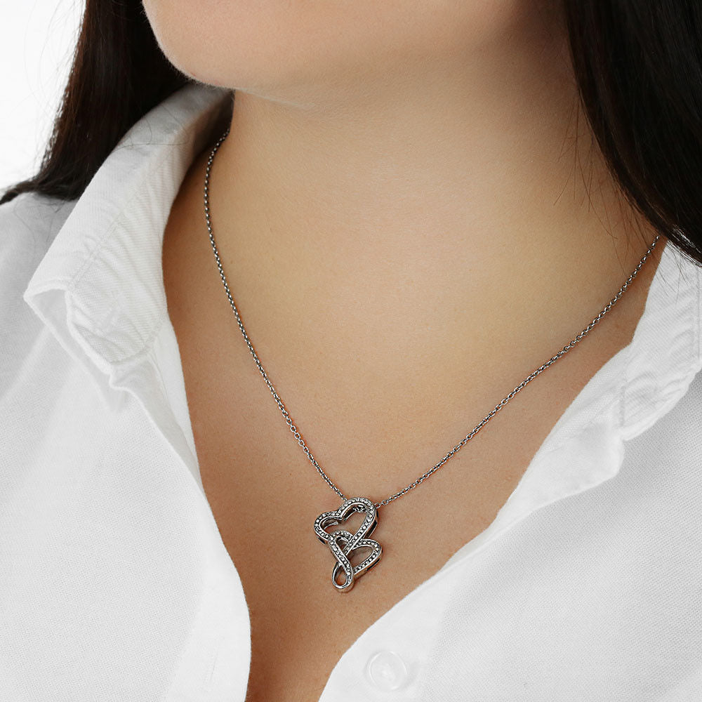 To My Granddaughter, In The Darkest Days - Double Heart Necklace