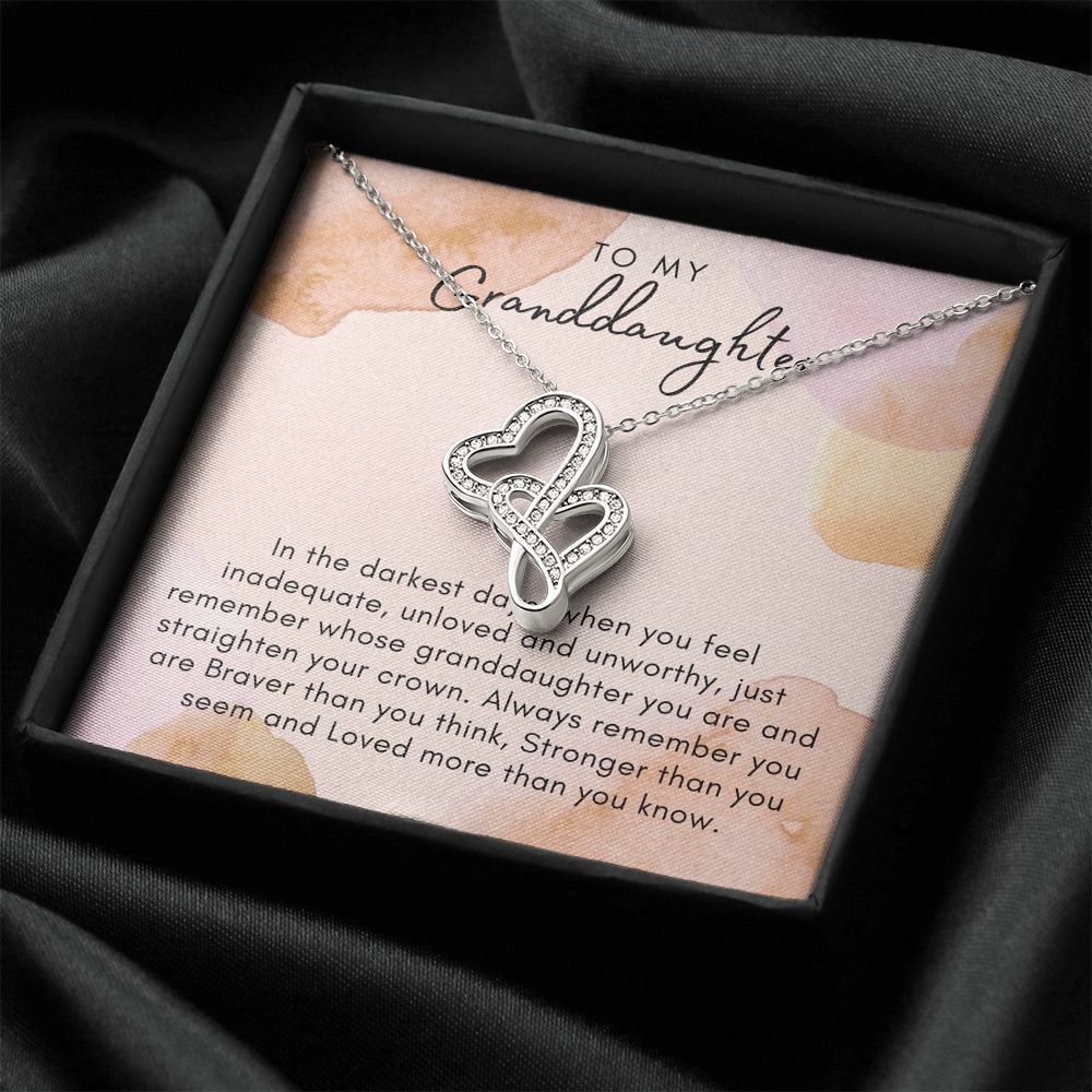 To My Granddaughter, In The Darkest Days - Double Heart Necklace