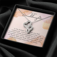 Thumbnail for To My Granddaughter, In The Darkest Days - Double Heart Necklace