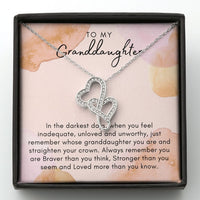 Thumbnail for To My Granddaughter, In The Darkest Days - Double Heart Necklace