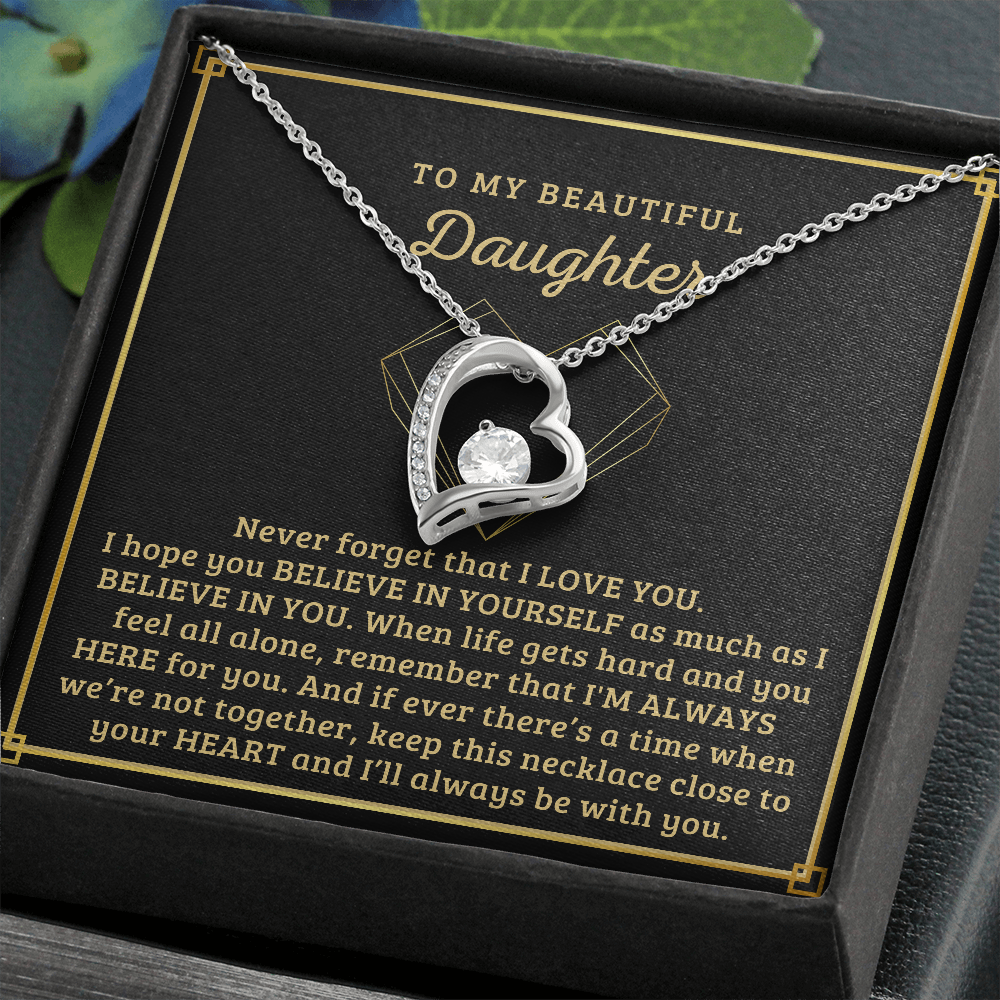 To My Daughter, I'm Always Here For You - Forever Love Necklace
