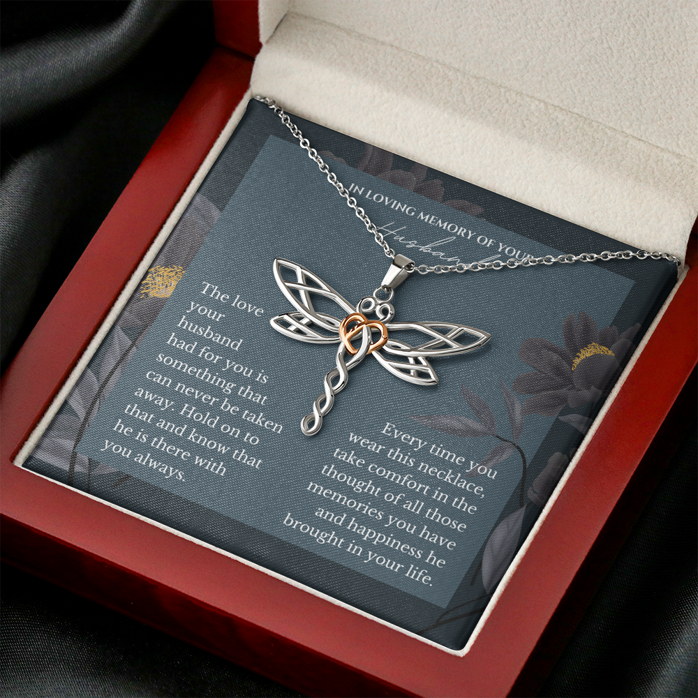 In Loving Memory Of Your Husband - Dragonfly Necklace