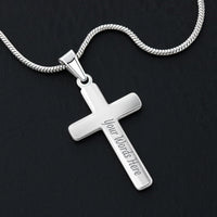 Thumbnail for To My Son, My Tough Warrior - Personalized Cross Necklace