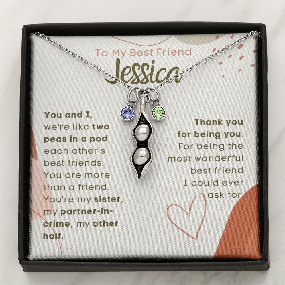 Personalized Two Peas In A Pod Necklace For Best Friend
