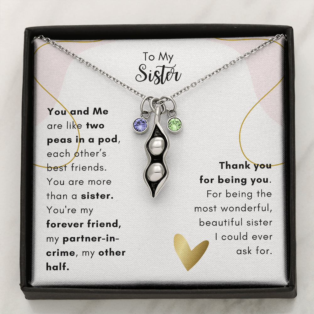 To My Sister, We're Like Peas In A Pod - Necklace