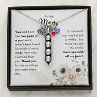 Thumbnail for To My Mom, Two Peas In A Pod Necklace With Birthstones