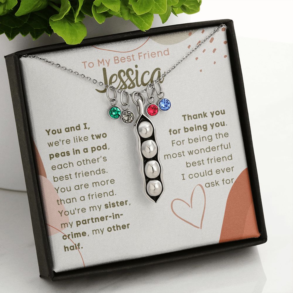 Personalized Two Peas In A Pod Necklace For Best Friend