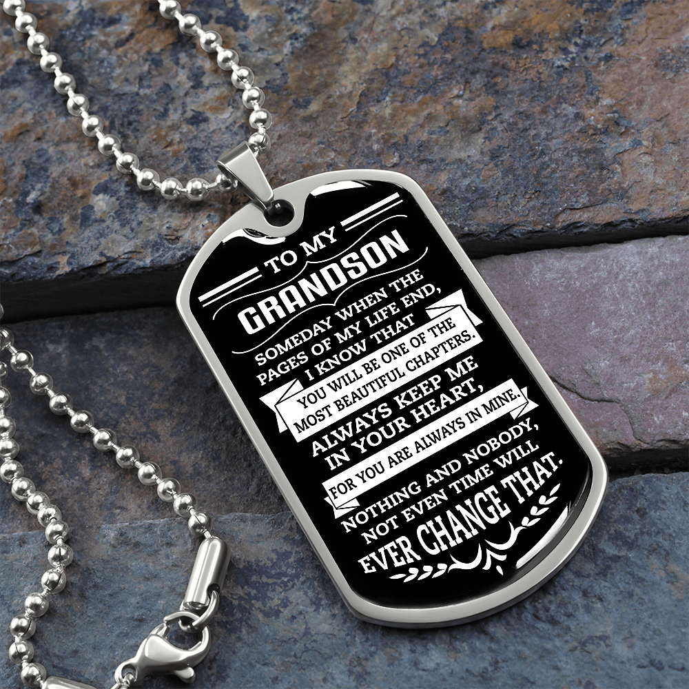 Dog tag necklace for grandson cheap