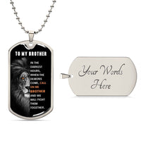 Thumbnail for Brother, We'll Fight Together - Luxury Dog Tag Necklace