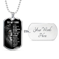 Thumbnail for To My Son, You Are The Storm - Luxury Dog Tag Necklace