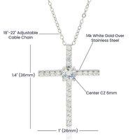 Thumbnail for To My Mom, You are Loved -Cubic Zirconia Cross Necklace